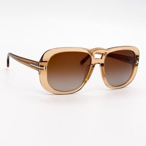 NEW TOM FORD BILIIE TF1012 45F WOMEN SUNGLASSES FT1012/S BROWN SQUARE FRAME